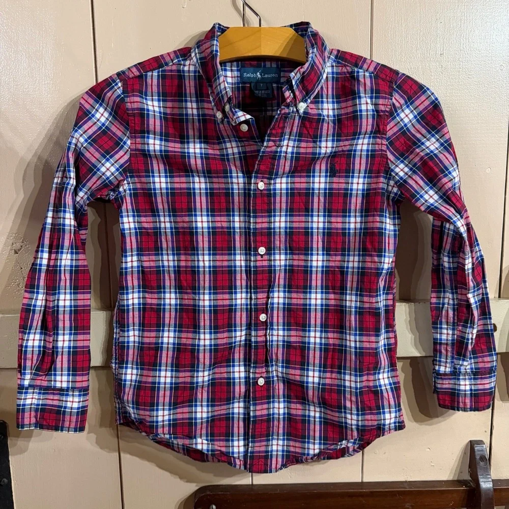 Ralph Lauren Red and Blue Plaid Shirt
